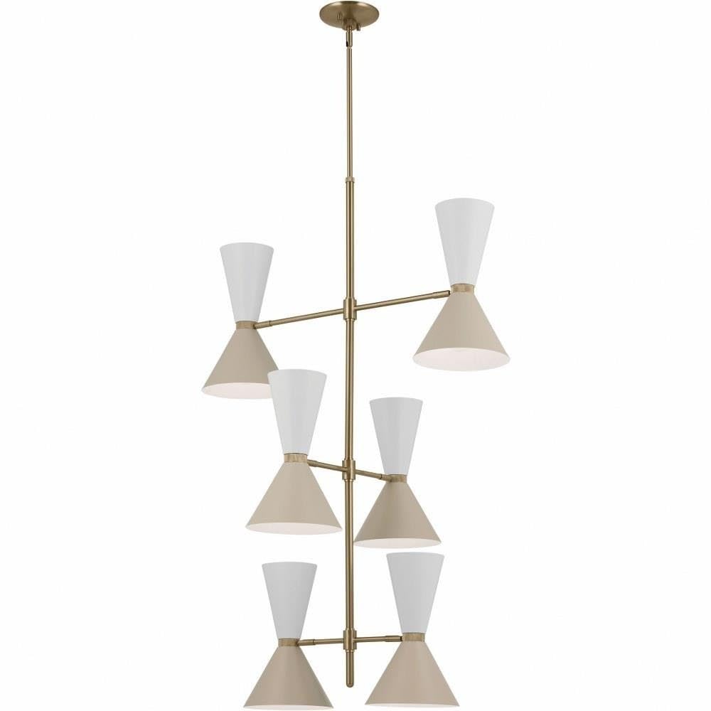 kichler-phix-12-light-foyer-chandelier-in-champagne-bronze-with-greige-and-white image 1