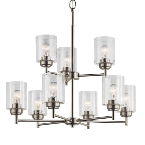 kichler-winslow-27-9-light-2-tier-chandelier-brushed-nickel-with-clear-seeded-gl image 7