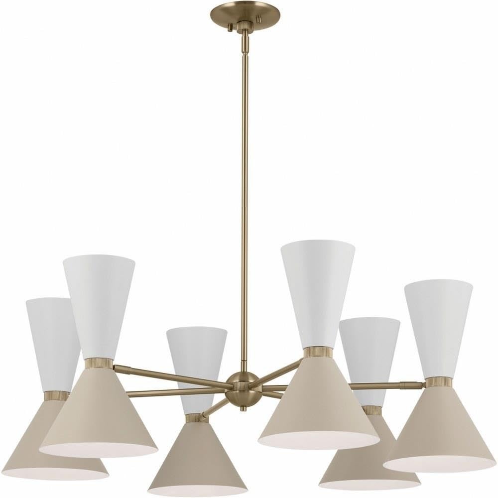kichler-phix-12-light-chandelier-champagne-bronze-mid-century-modern-with-pivoti image 4