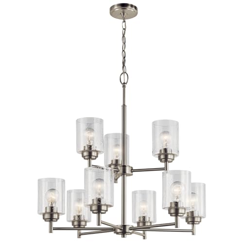 kichler-winslow-27-9-light-2-tier-chandelier-brushed-nickel-with-clear-seeded-gl image 6
