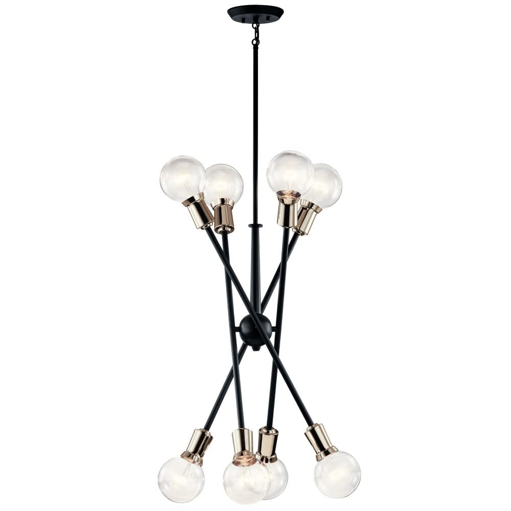 kichler-armstrong-26-inch-8-light-sputnik-chandelier-black-adjustable-arms-model image 5