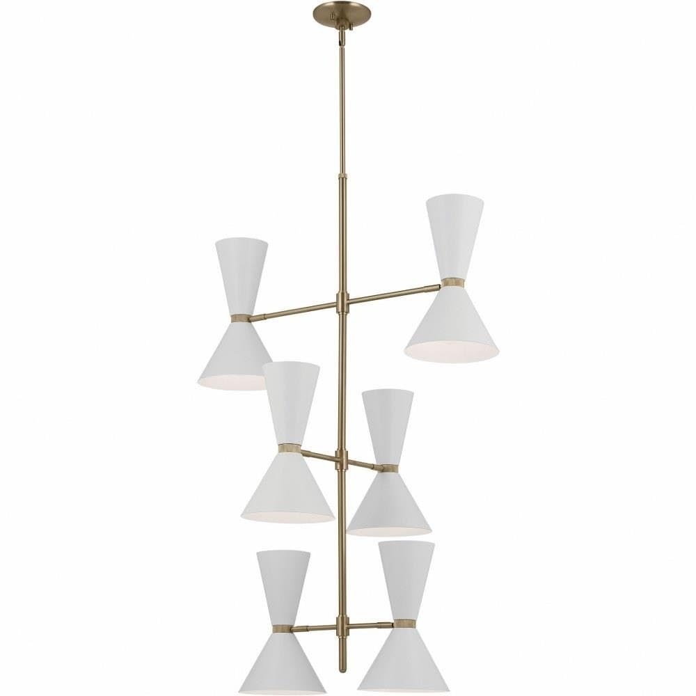 kichler-phix-12-light-foyer-chandelier-in-champagne-bronze-with-greige-and-white image 4