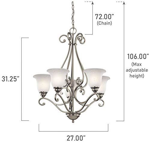 kichler-camerena-31-25-5-light-chandelier-brushed-nickel-with-white-scavo-glass- image 7