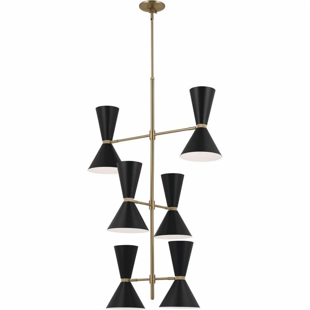kichler-phix-12-light-foyer-chandelier-in-champagne-bronze-with-greige-and-white image 5