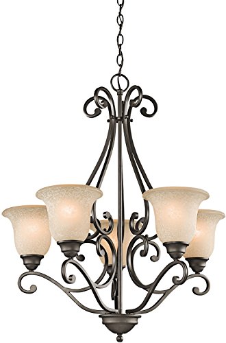 kichler-camerena-31-25-5-light-chandelier-olde-bronze-with-white-scavo-umber-tin image 5