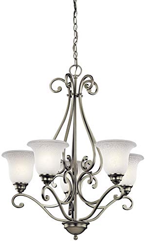 kichler-camerena-31-25-5-light-chandelier-brushed-nickel-with-white-scavo-glass- image 5
