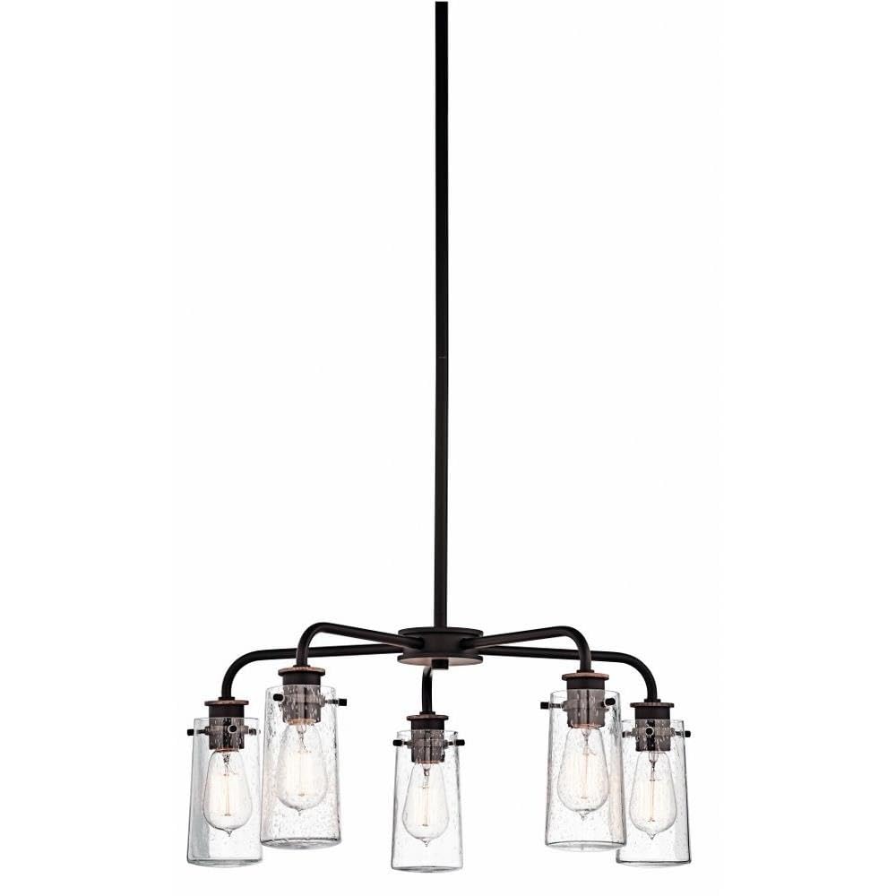 kichler-braelyn-6-light-linear-chandelier-olde-bronze-seeded-glass-34-wide-43059 image 7