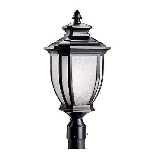 kichler-salisbury-21-75-1-light-outdoor-post-light-black-with-white-linen-glass- image 6