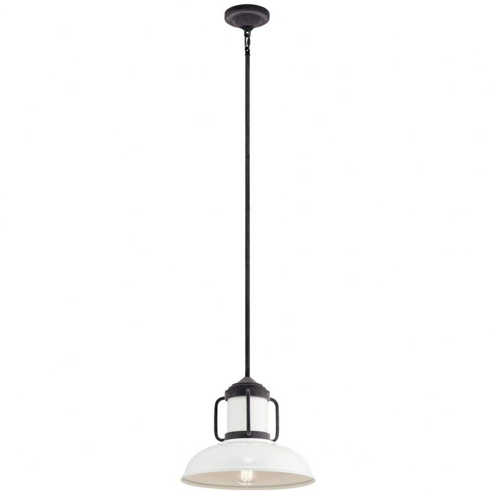 kichler-jenson-44302wzc-1-light-pendant-weathered-zinc-white-milk-glass image 1