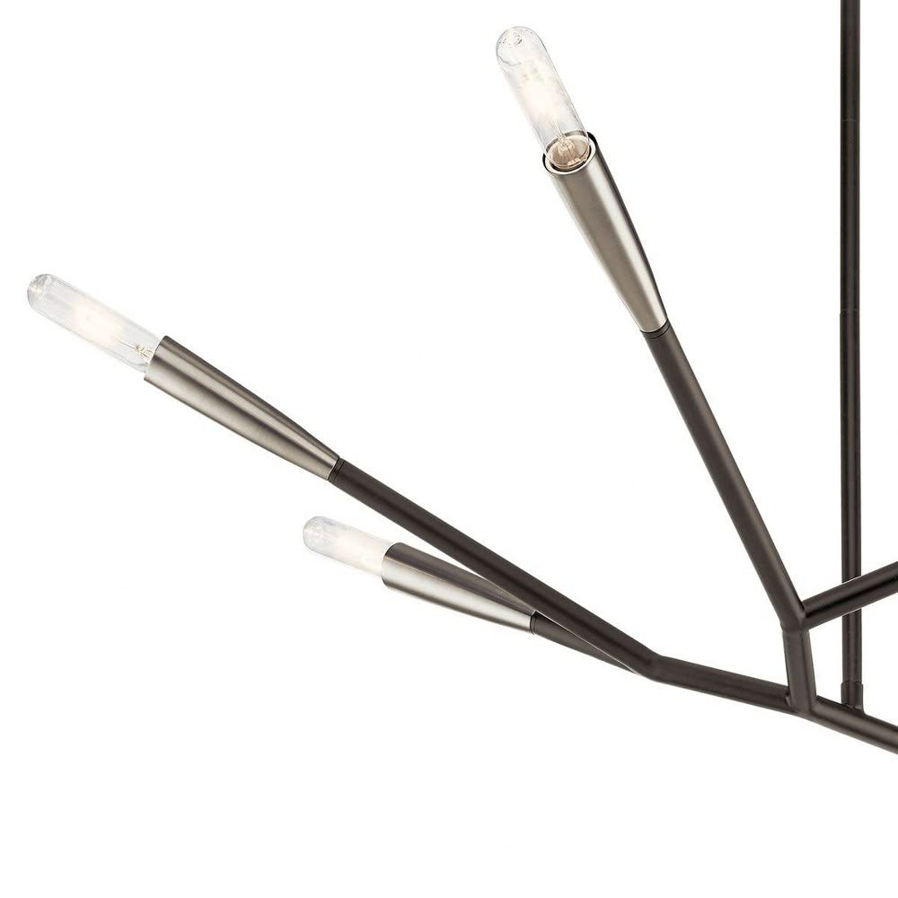 kichler-branches-43795bk-7-light-linear-chandelier-black-with-antique-pewter-acc image 3