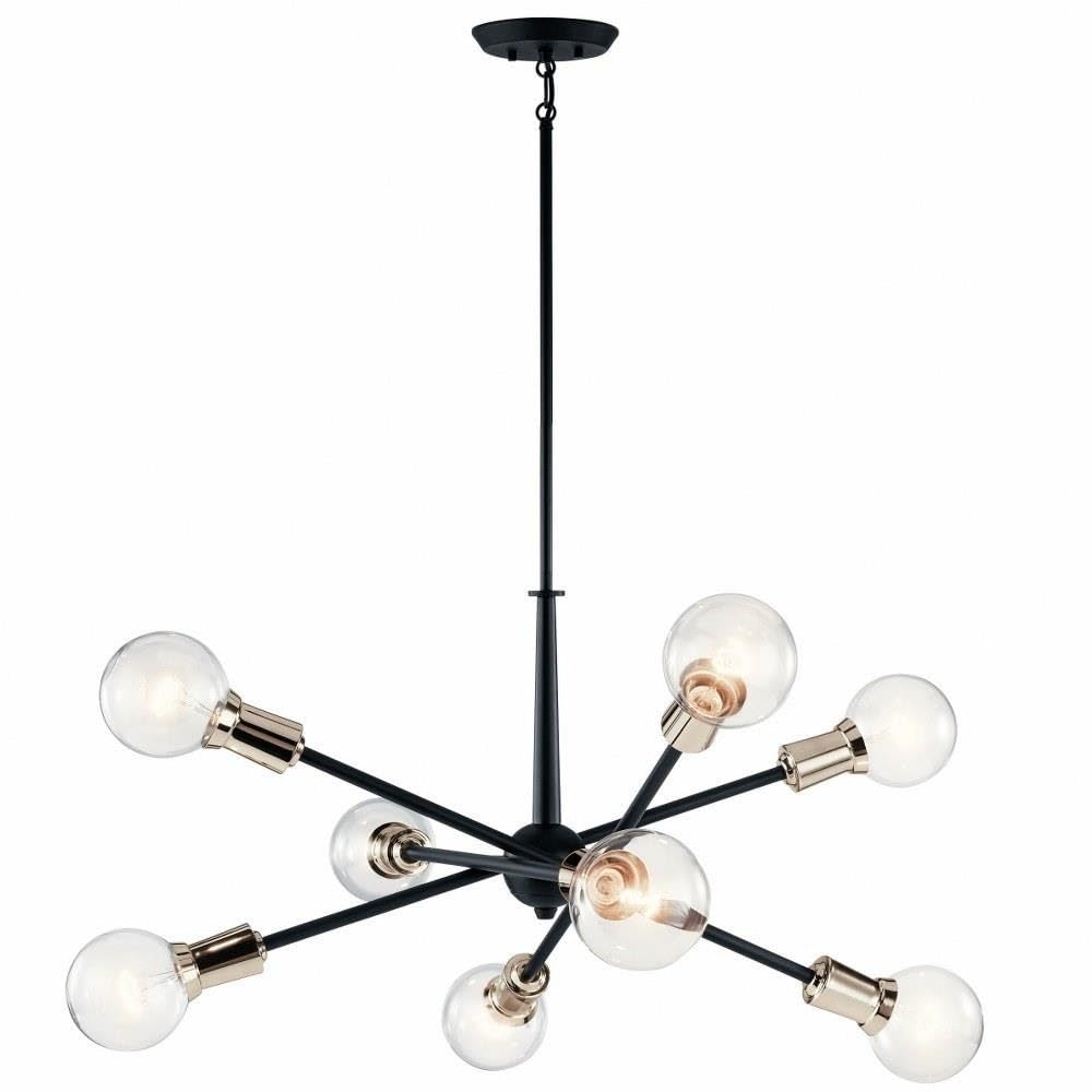 kichler-armstrong-26-inch-8-light-sputnik-chandelier-black-adjustable-arms-model image 1