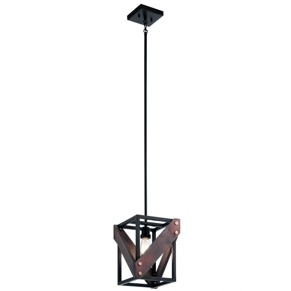 kichler-fulton-cross-5-light-linear-chandelier-black-with-reclaimed-wood image 3
