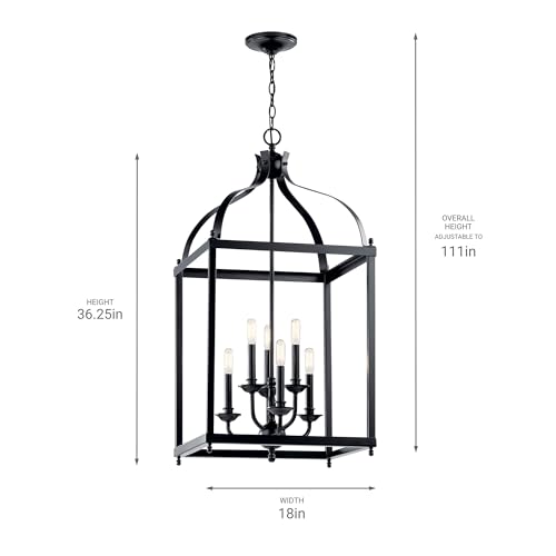 kichler-larkin-42568bk-6-light-pendant-chandelier-black image 8
