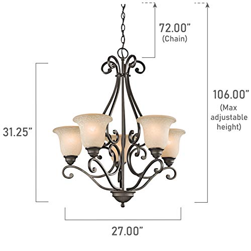 kichler-camerena-31-25-5-light-chandelier-olde-bronze-with-white-scavo-umber-tin image 7