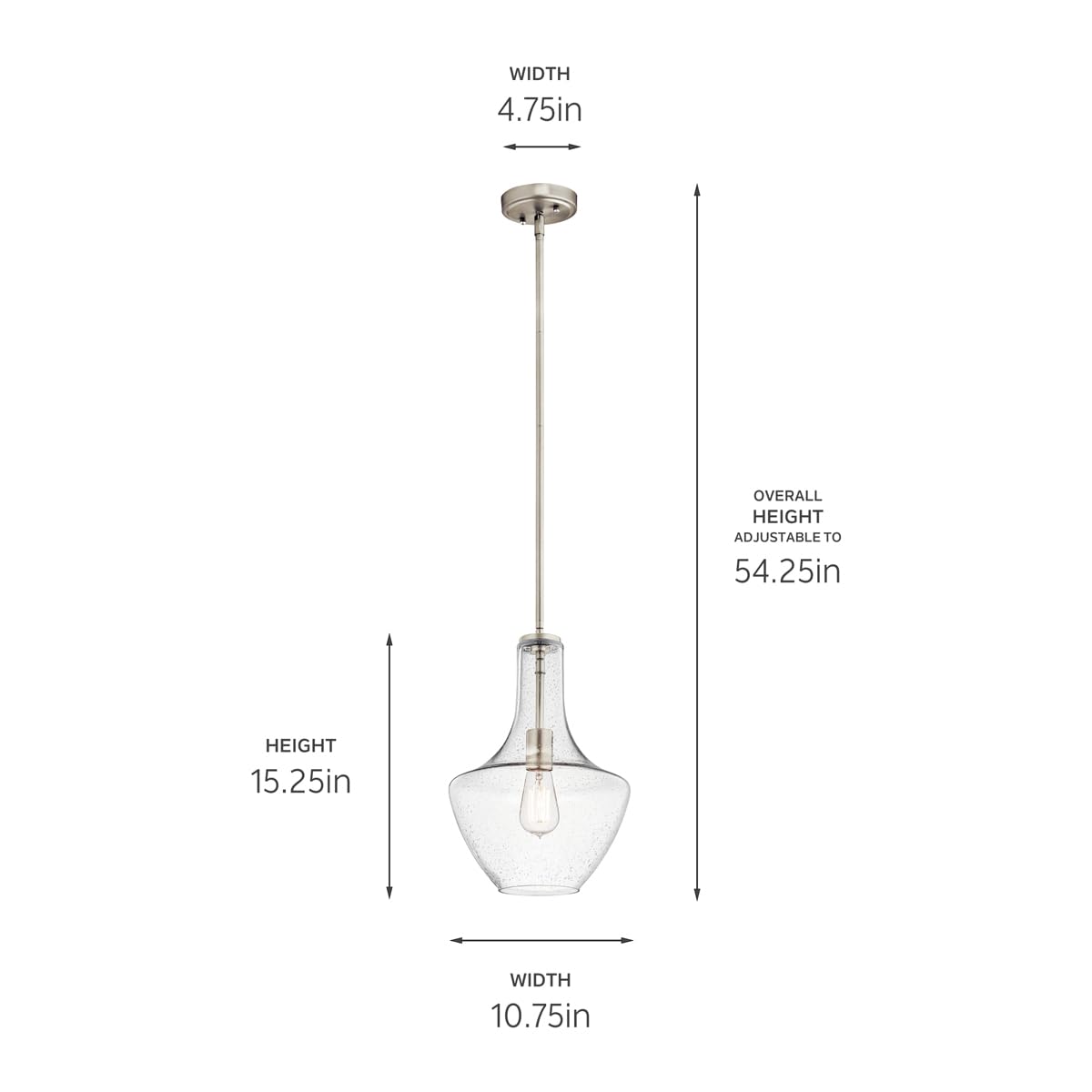 kichler-everly-bell-pendant-light-seeded-glass-brushed-nickel-42141nics image 8