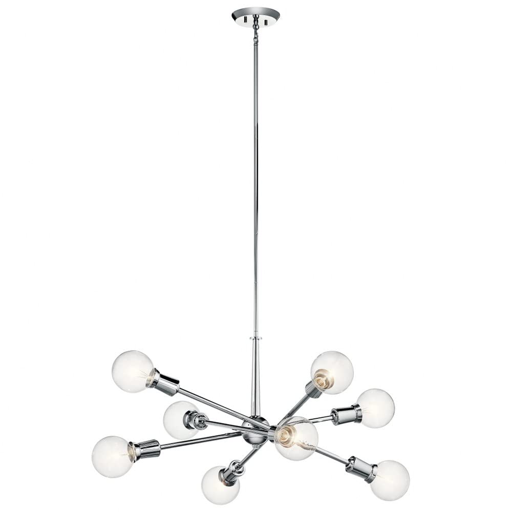 kichler-armstrong-26-inch-8-light-sputnik-chandelier-black-adjustable-arms-model image 8