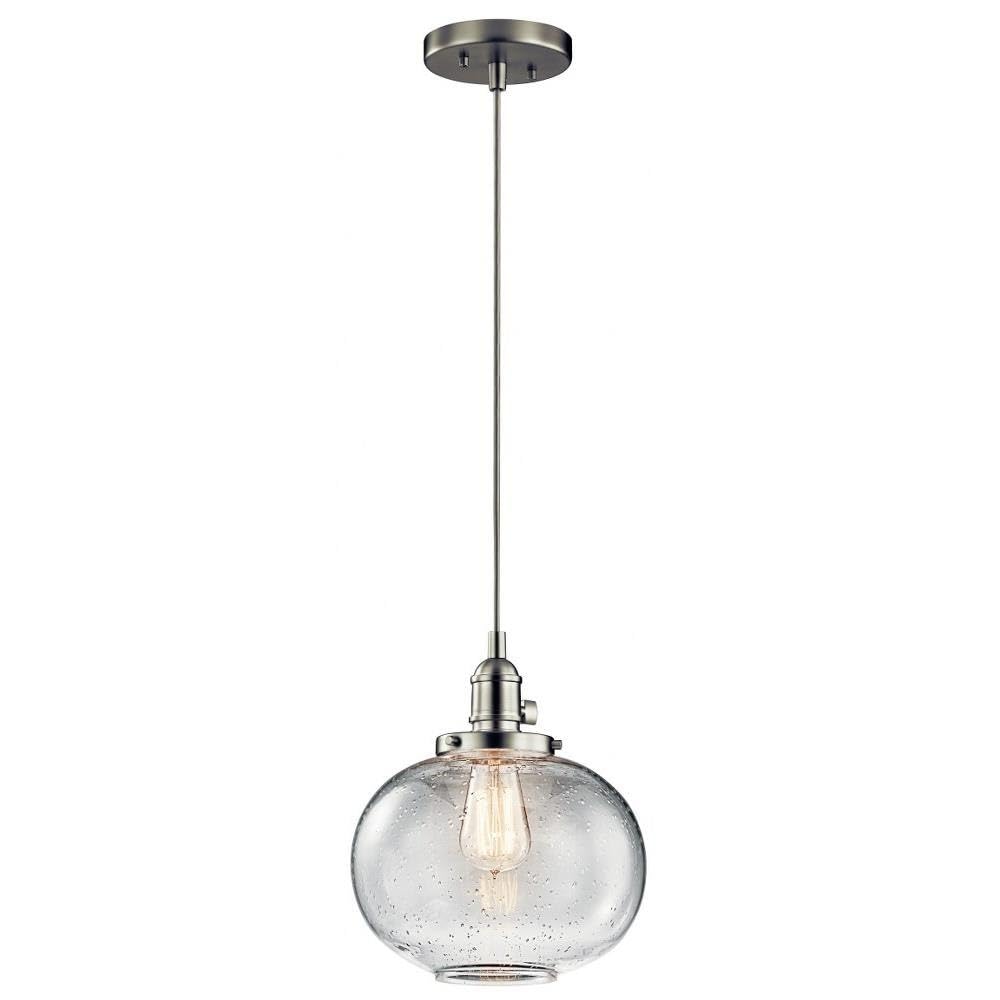 kichler-avery-9-75-1-light-mini-pendant-in-brushed-nickel-with-clear-seeded-glas image 1