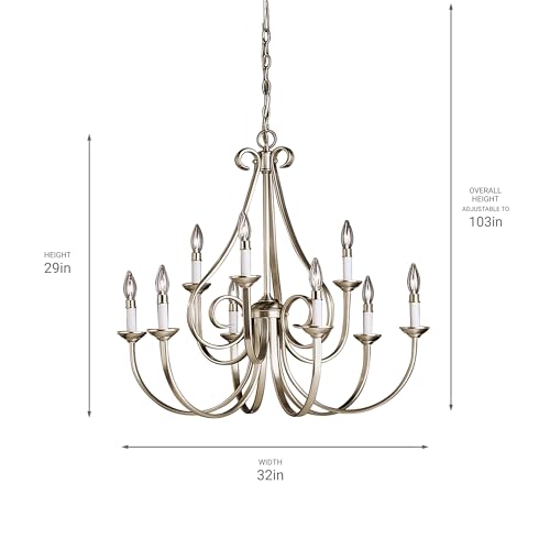 kichler-dover-9-light-2-tier-chandelier-brushed-nickel-2031ni image 5