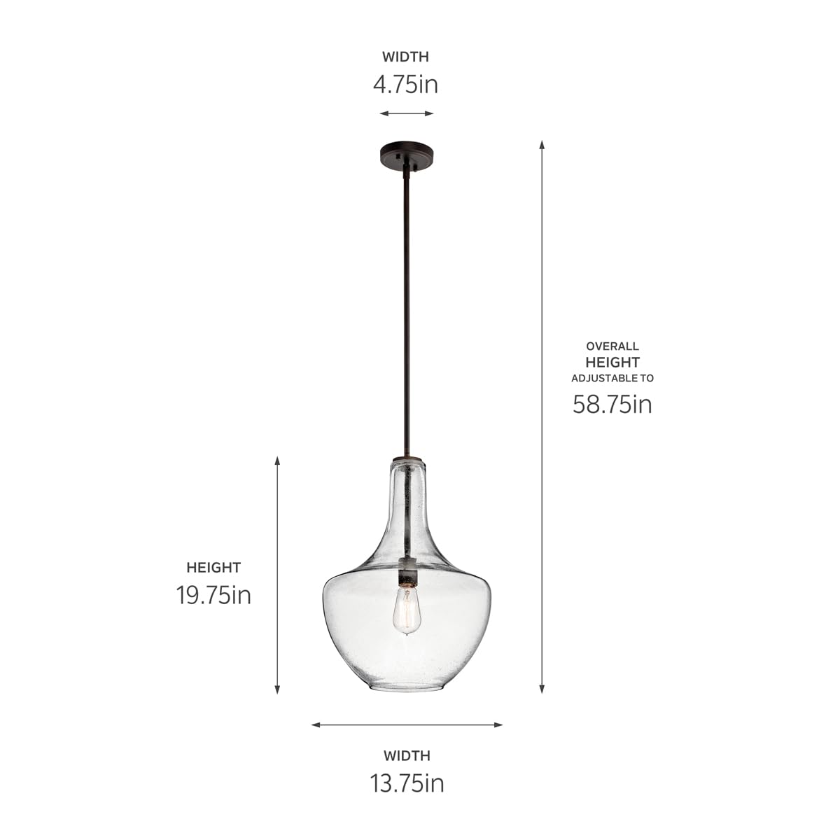kichler-everly-bell-pendant-light-clear-glass-olde-bronze image 7