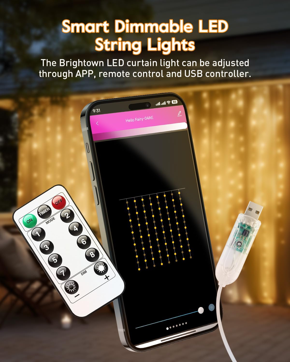brightown-9-8ft-smart-curtain-lights-with-app-remote-control-300-leds-8-modes-us image 5