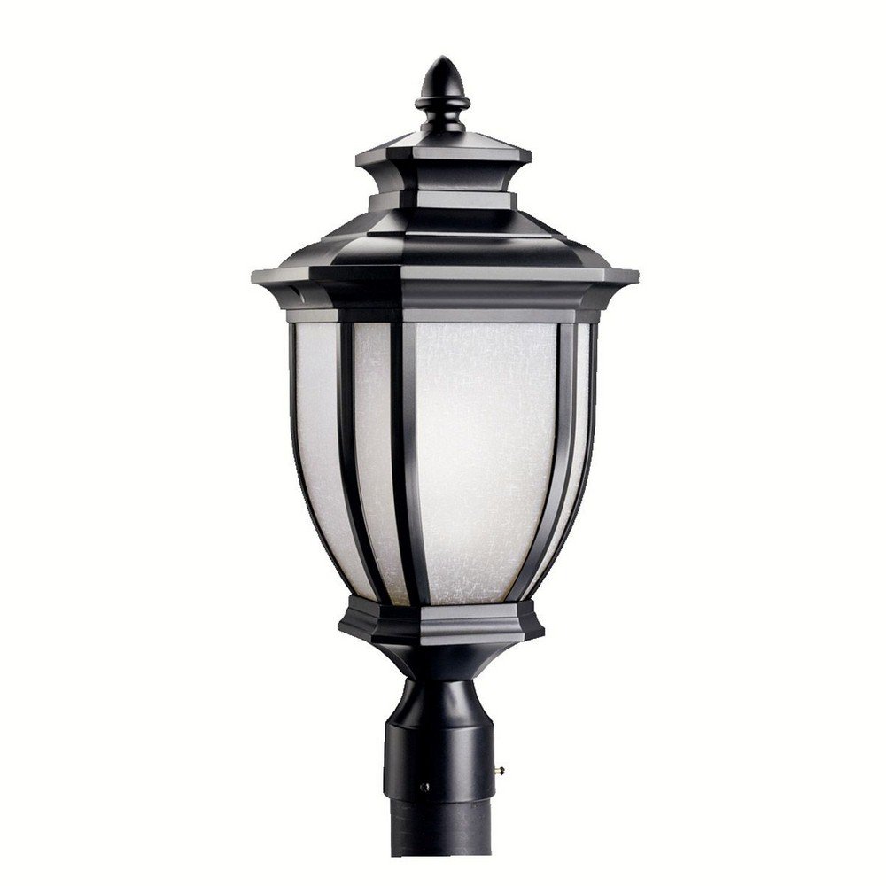 kichler-salisbury-21-75-1-light-outdoor-post-light-black-with-white-linen-glass- image 3