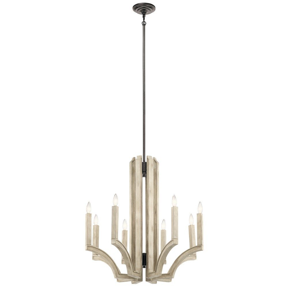 kichler-botanica-44261avi-8-light-chandelier-white-washed-faux-wood-anvil-iron-4 image 1