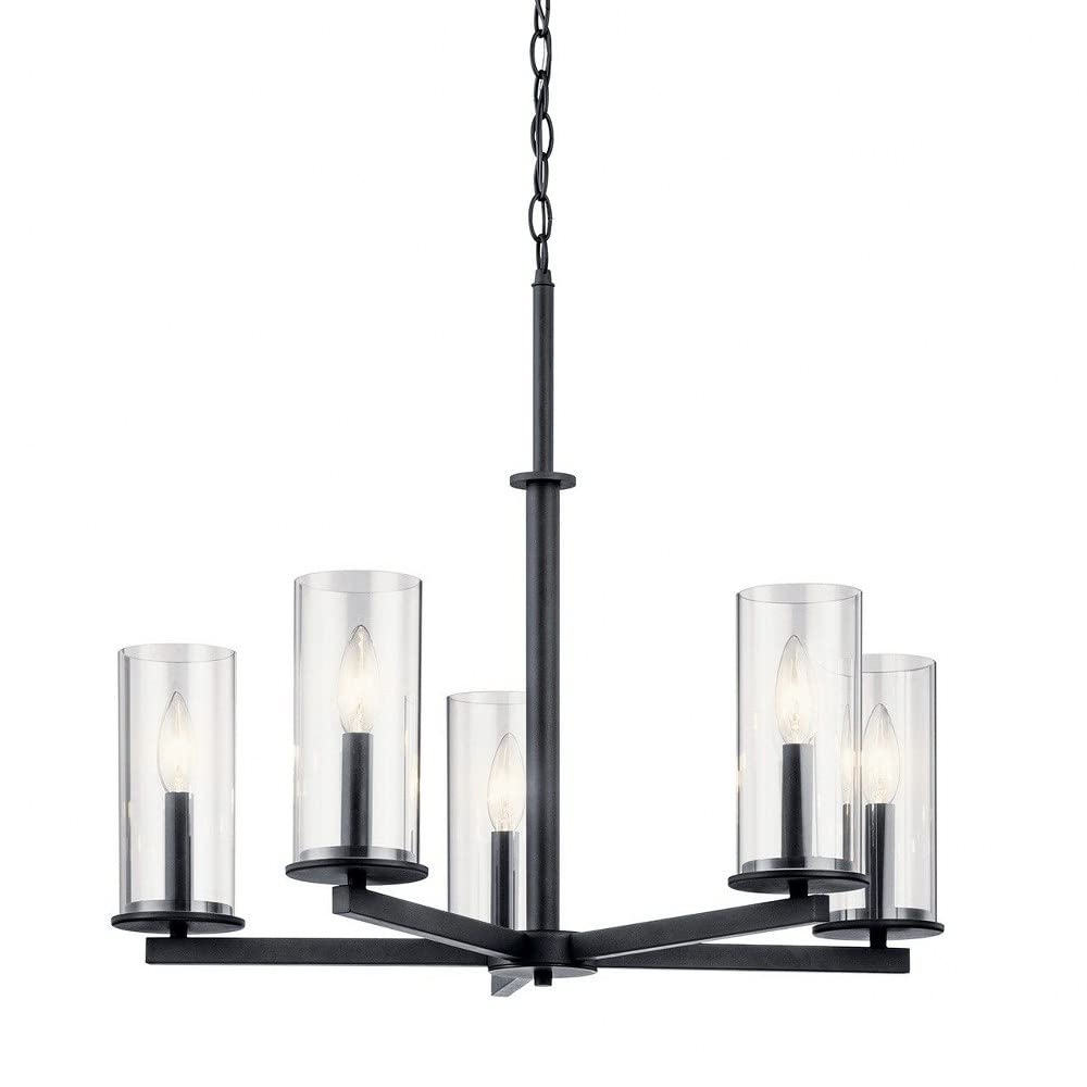 kichler-crosby-5-light-chandelier-in-olde-bronze-43999oz-with-clear-glass-shades image 2