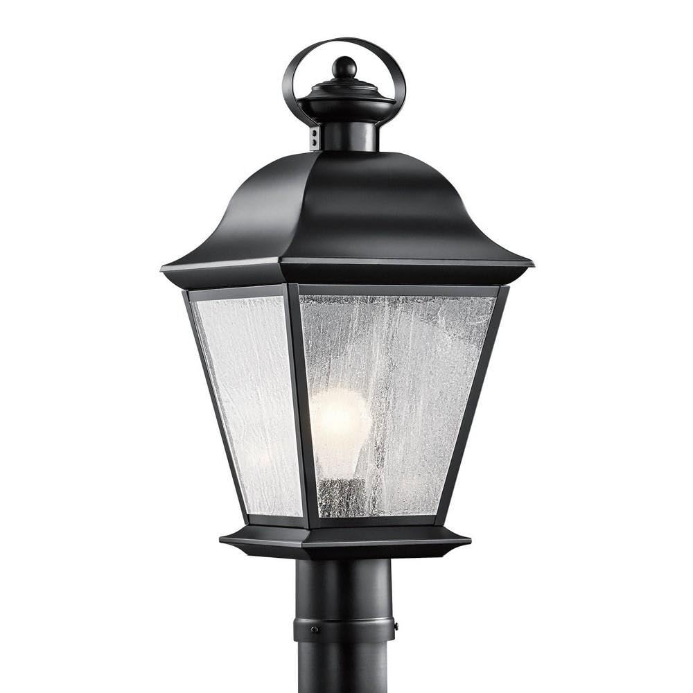 kichler-mount-vernon-outdoor-post-light-black-clear-seeded-glass-9-5-x-20-75-mod image 1