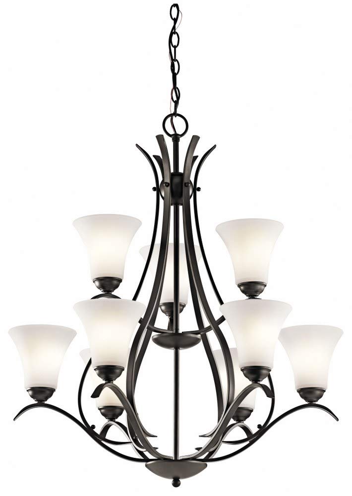 kichler-keiran-33-25-9-light-chandelier-olde-bronze-finish-with-satin-etched-whi image 1