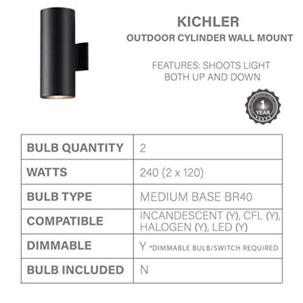 kichler-cylinders-15-2-light-outdoor-cylinder-wall-sconce-in-black-9246bk image 3