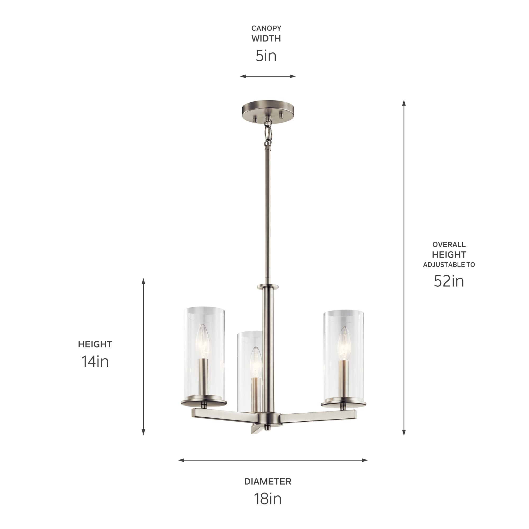 kichler-crosby-43997ni-3-light-convertible-chandelier-brushed-nickel image 6