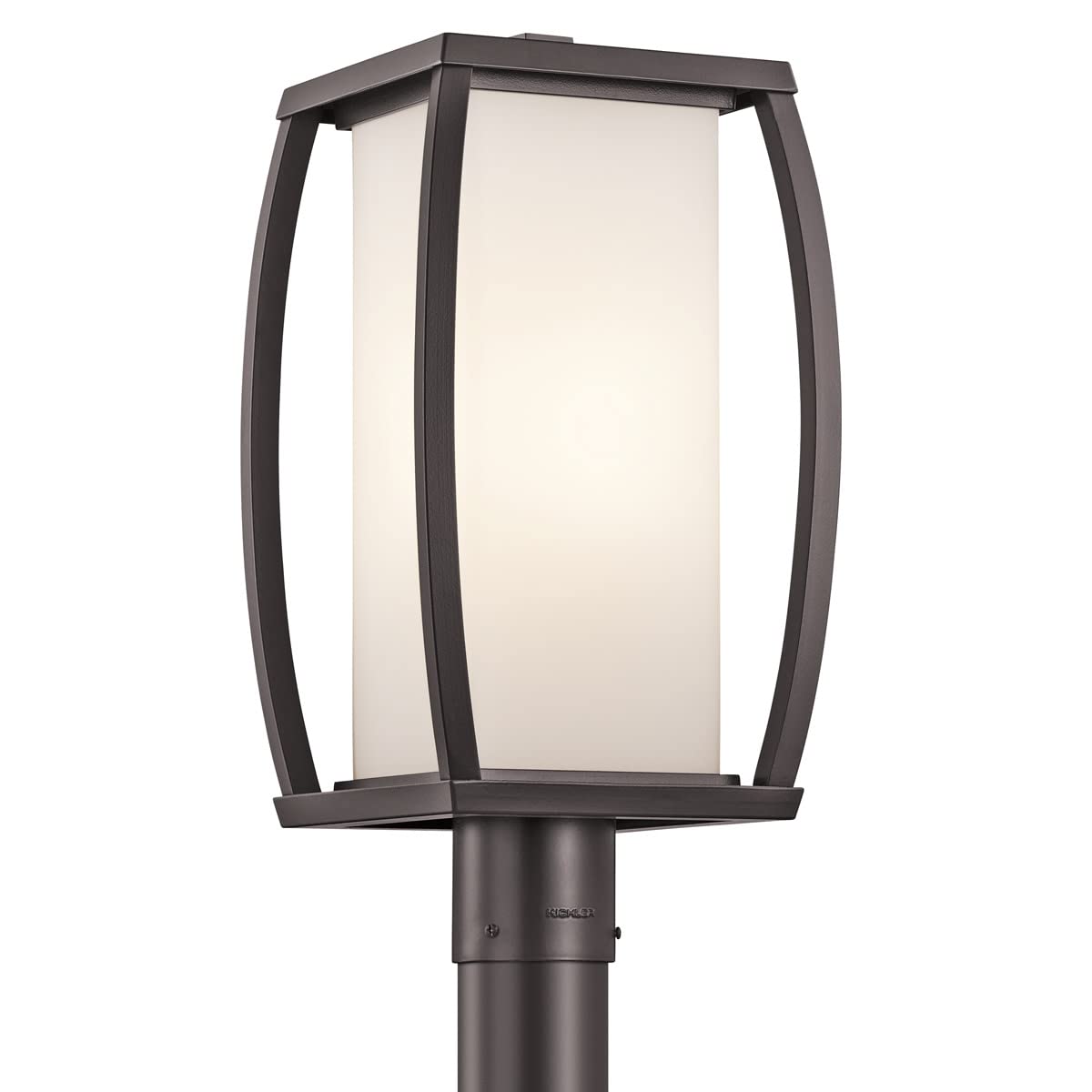 kichler-bowen-outdoor-post-mount-1-light-architectural-bronze-satin-etched-opal- image 1