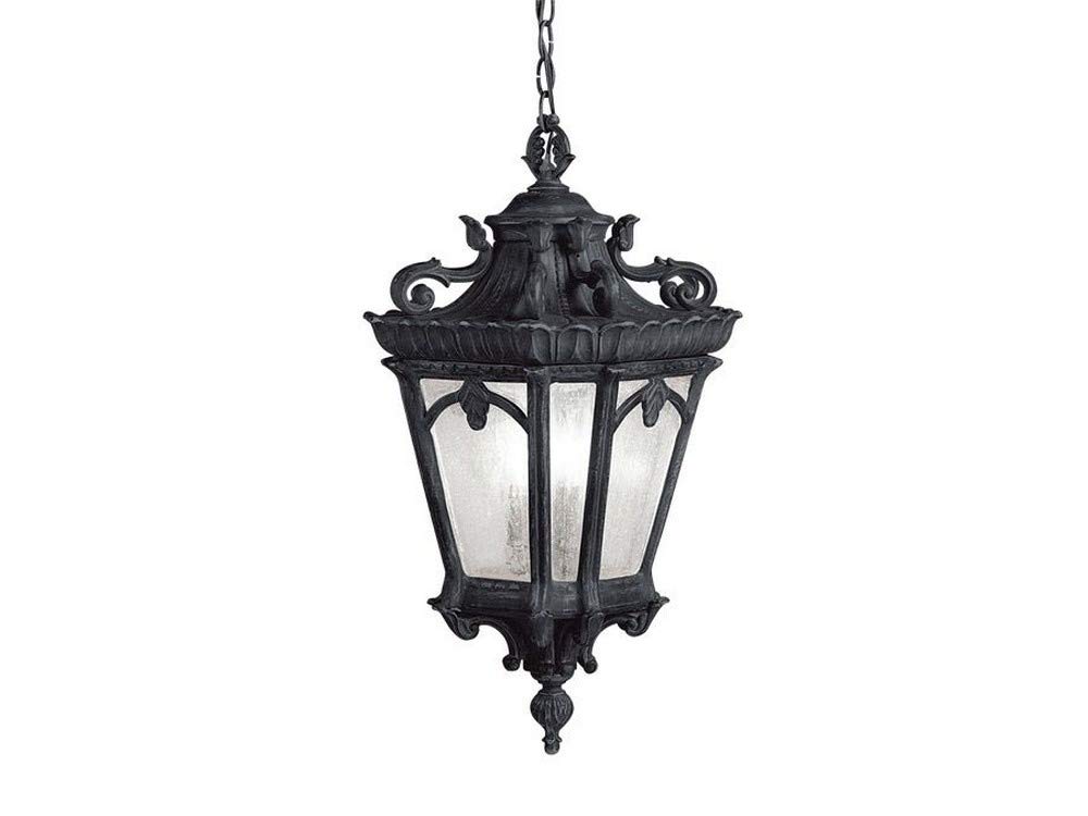 kichler-tournai-99-3-light-outdoor-pendant-clear-seeded-glass-textured-black-12- image 4