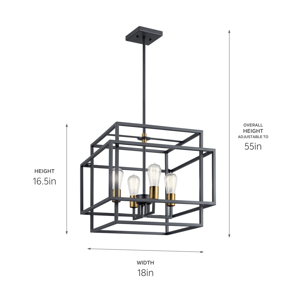kichler-taubert-16-5-4-light-pendant-light-black-with-natural-brass image 5