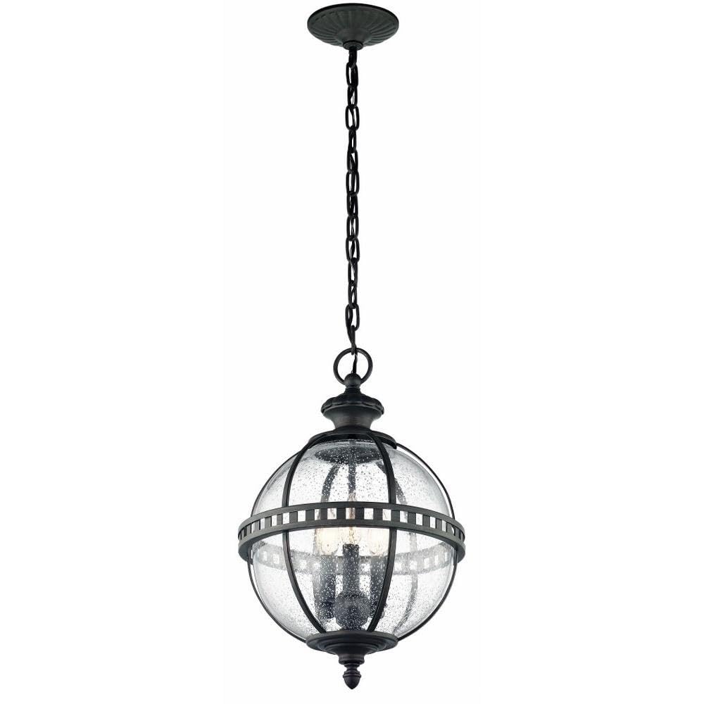 kichler-49603ld-three-light-outdoor-pendant-in-londonderry-finish-with-clear-see image 1