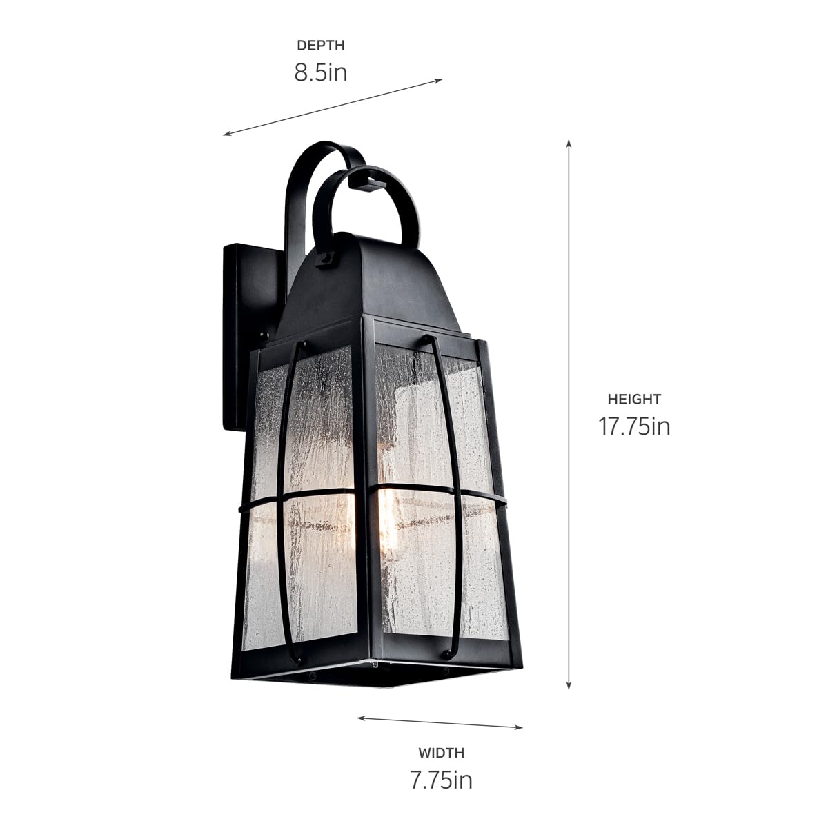 kichler-tolerand-49553bkt-outdoor-wall-sconce-textured-black-17-75-with-seeded-g image 8