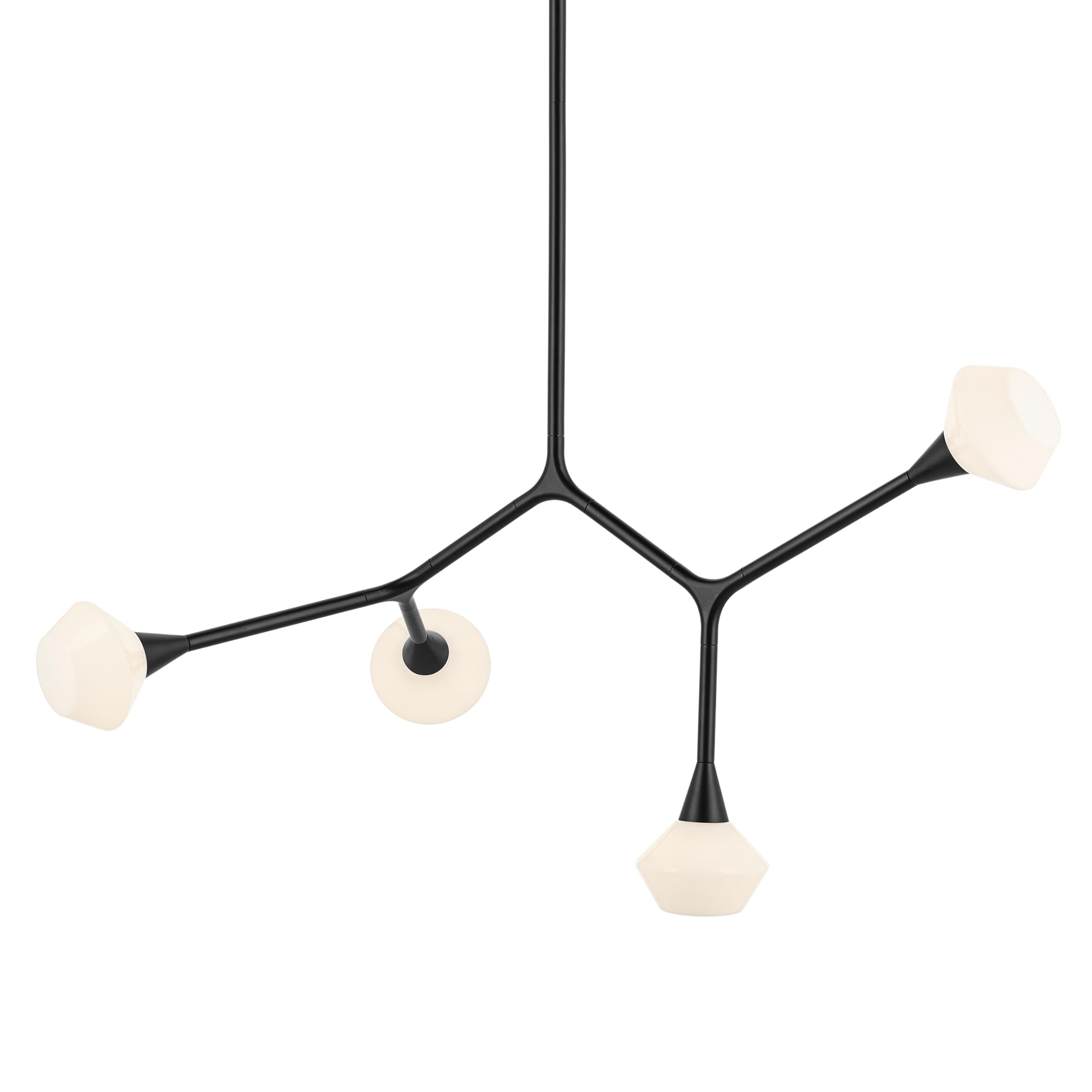 kichler-cassius-4-light-convertible-chandelier-black-soft-modern-with-opal-glass image 7