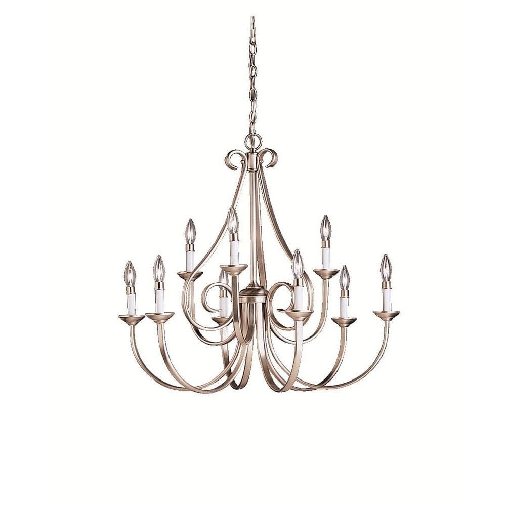 kichler-dover-9-light-2-tier-chandelier-brushed-nickel-2031ni image 1