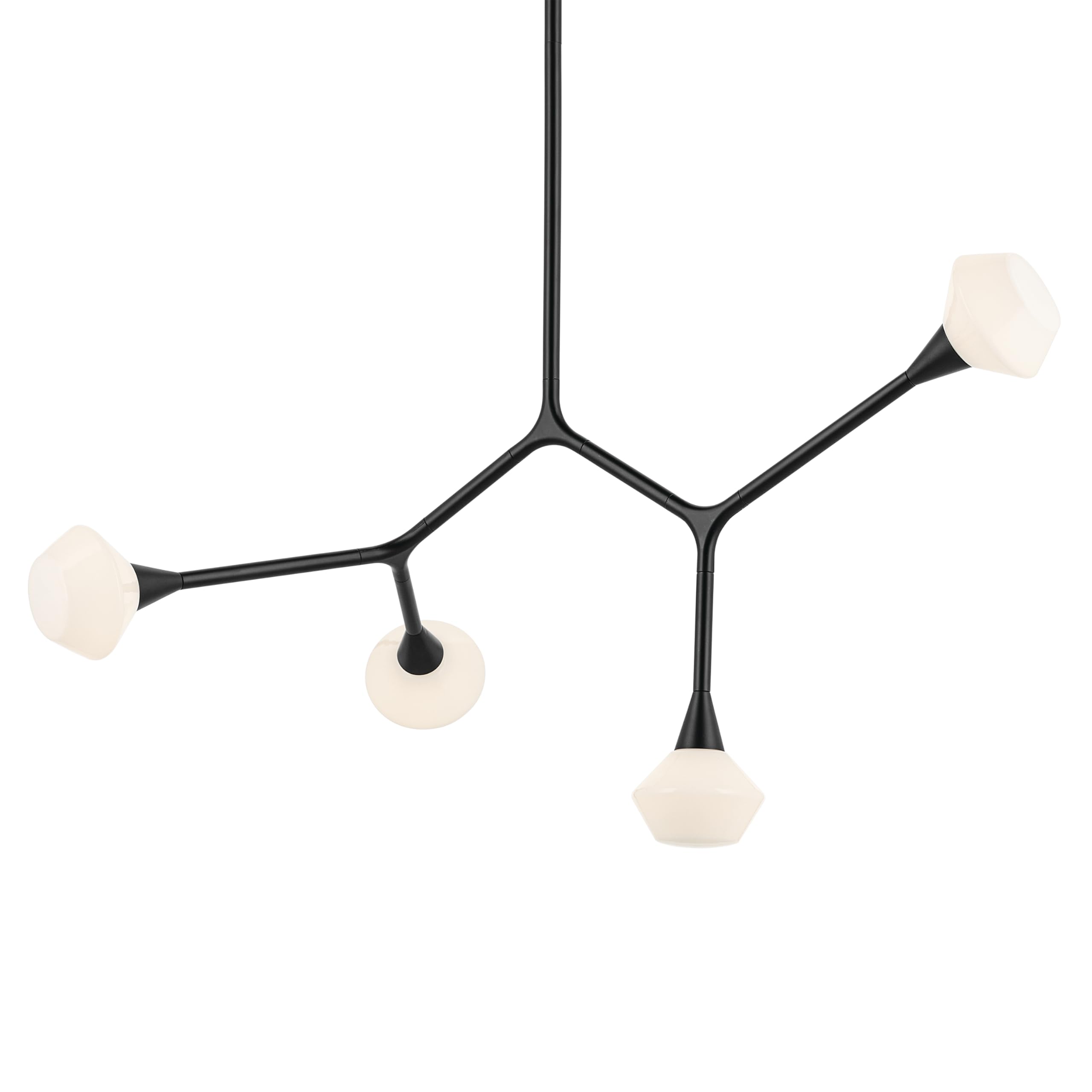 kichler-cassius-4-light-convertible-chandelier-black-soft-modern-with-opal-glass image 6
