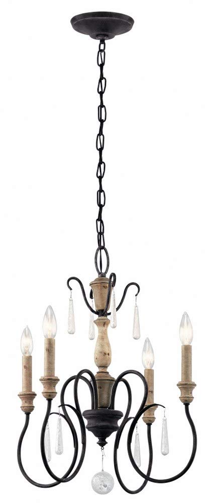 kichler-43615wzc-four-light-chandelier-in-weathered-zinc image 2