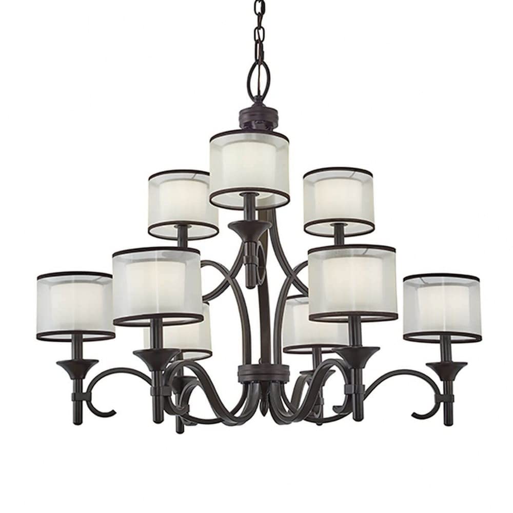kichler-lacey-29-5-9-light-2-tier-chandelier-in-antique-pewter-with-organza-shad image 5
