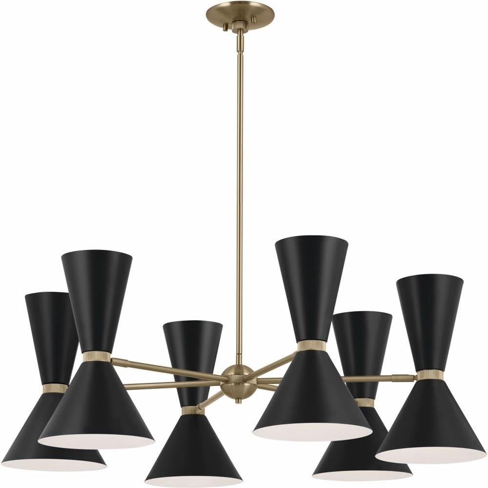 kichler-phix-12-light-chandelier-champagne-bronze-mid-century-modern-with-pivoti image 5