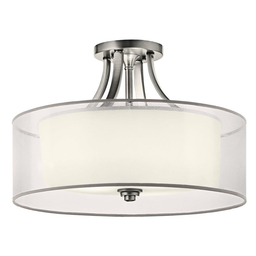 kichler-lacey-42386ap-semi-flush-mount-antique-pewter-15-with-organza-shade-3-li image 8