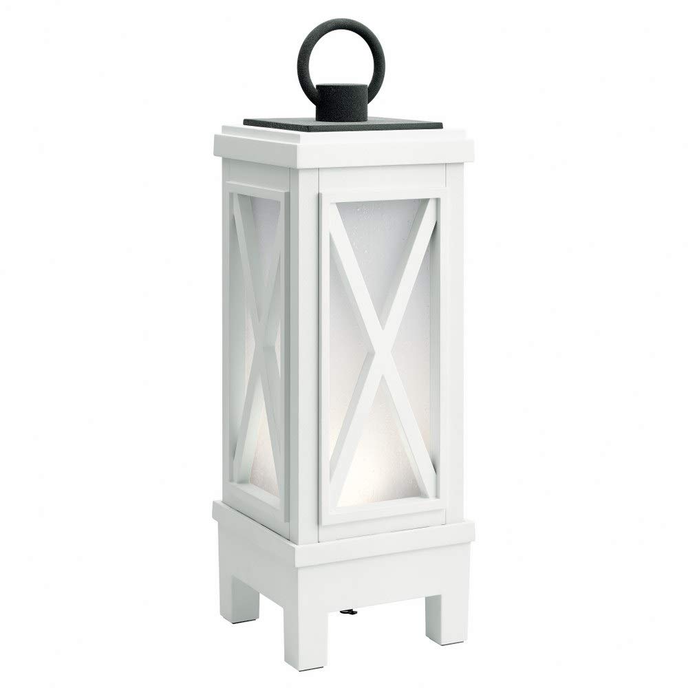 kichler-montego-49679whrled-transitional-led-lantern-weathered-white image 1
