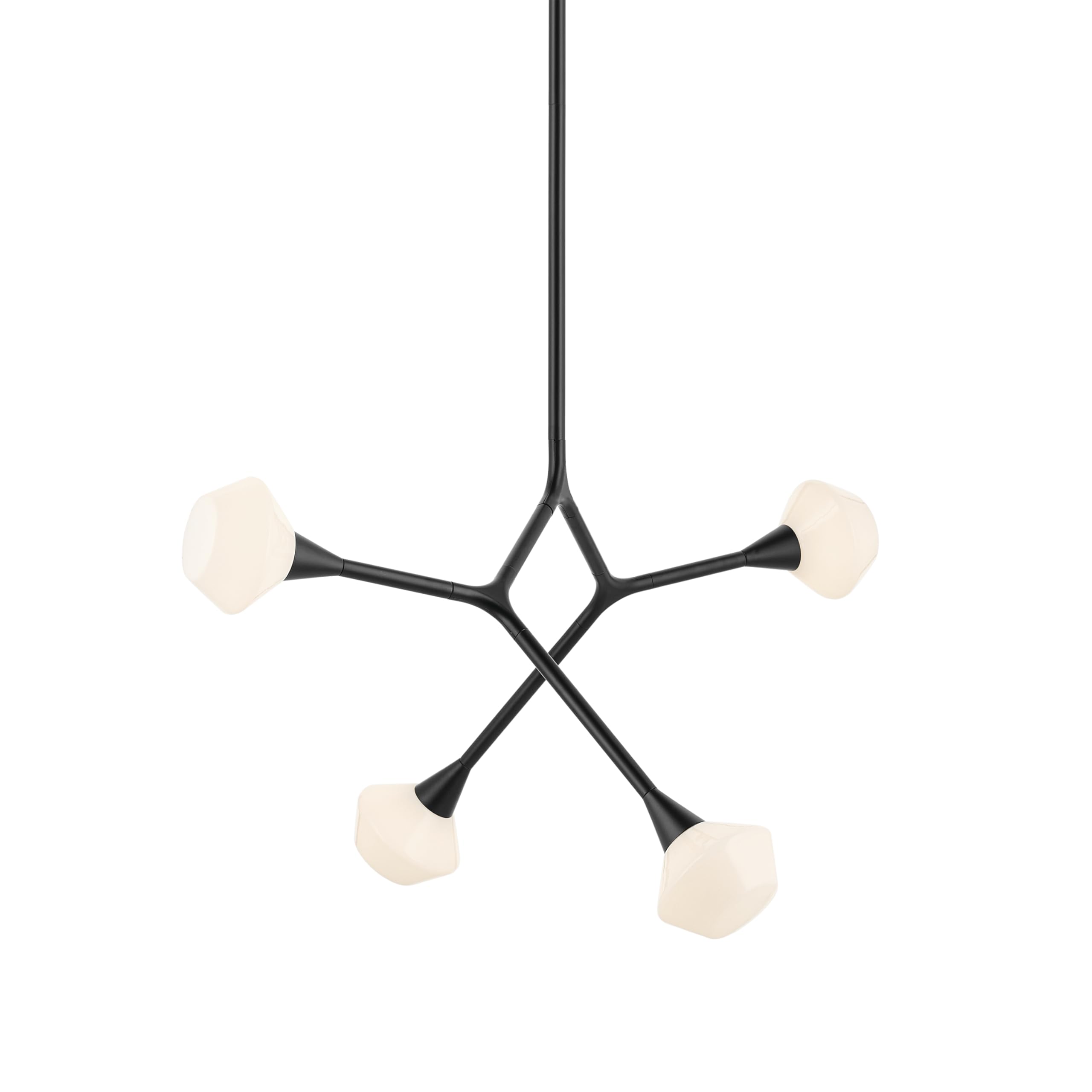 kichler-cassius-4-light-convertible-chandelier-black-soft-modern-with-opal-glass image 8