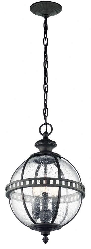 kichler-49603ld-three-light-outdoor-pendant-in-londonderry-finish-with-clear-see image 2