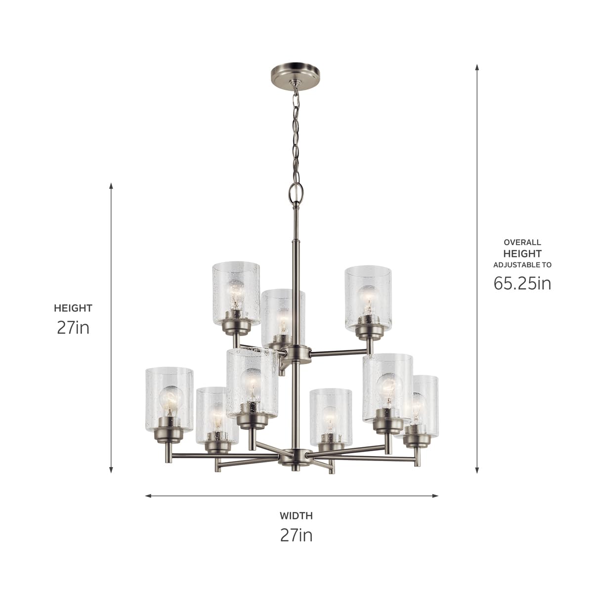 kichler-winslow-27-9-light-2-tier-chandelier-brushed-nickel-with-clear-seeded-gl image 4