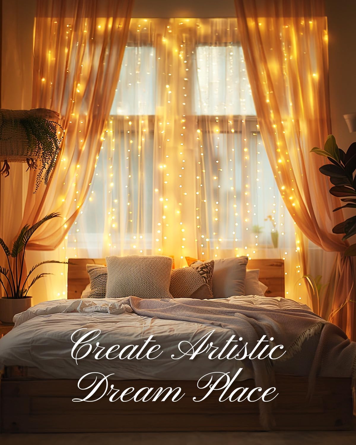 brightown-9-8ft-smart-curtain-lights-with-app-remote-control-300-leds-8-modes-us image 6