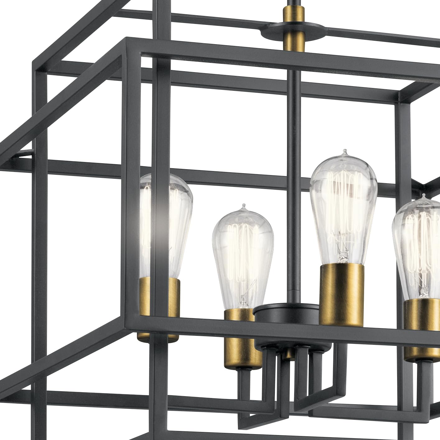 kichler-taubert-16-5-4-light-pendant-light-black-with-natural-brass image 3