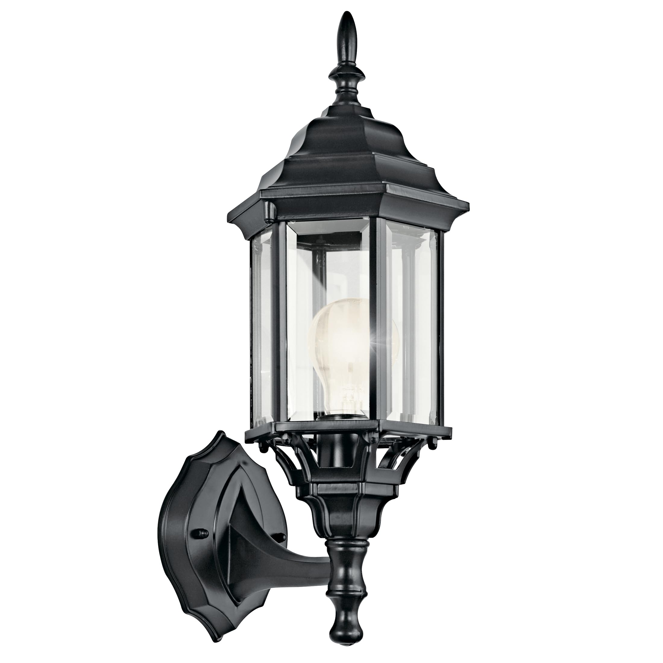 kichler-chesapeake-1-light-outdoor-wall-sconce-black-49255bk image 1